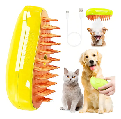 Electric Steam Dog Brush, 3-in-1 Brush