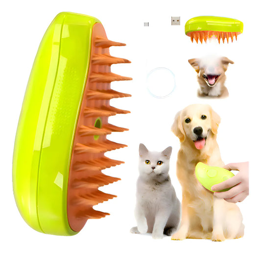 Electric Steam Dog Brush, 3-in-1 Brush